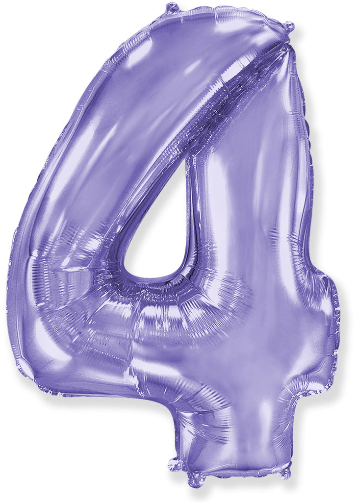 40" Lilac Number 4 Foil Balloon Flexmetal