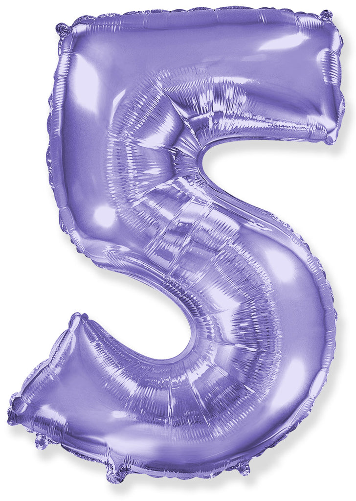 40" Lilac Number 5 Foil Balloon Flexmetal