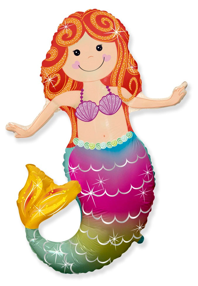 32" Happy Mermaid Foil Balloon