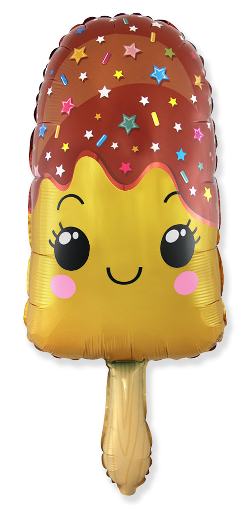 33" Yellow Iced Lolly Popsicle Foil Balloon