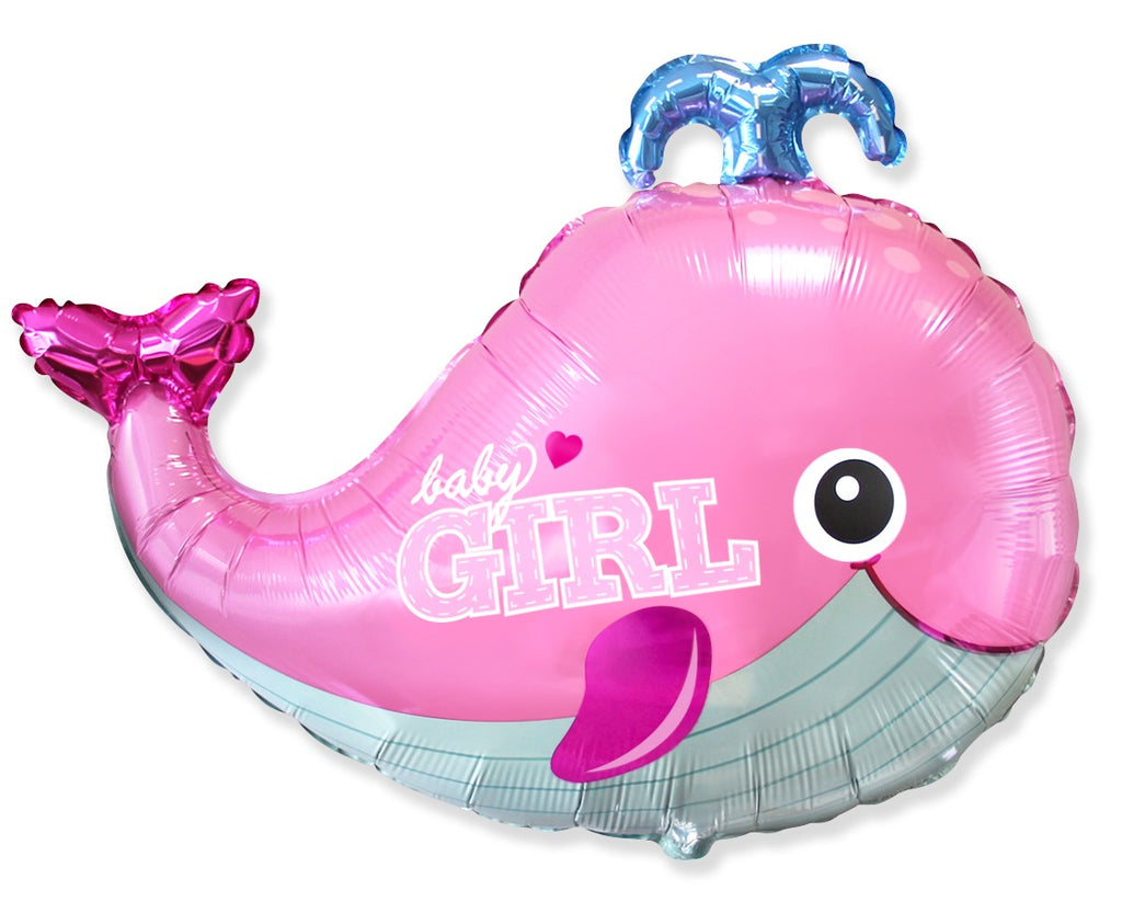 26" Baby Whale Girl Foil Balloon