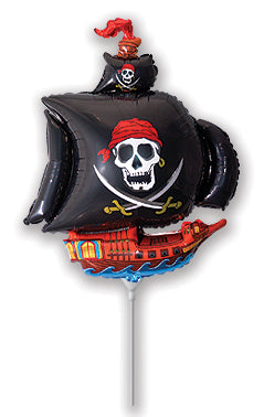 Airfill Only Black Pirate Ship Balloon