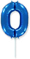 14" Airfill Only Flexmetal Foil Balloon Number "0" Blue