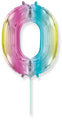14" Airfill Only Flexmetal Foil Balloon Number "0" Gradient