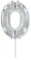 14" Airfill Only Flexmetal Foil Balloon Number "0" Silver