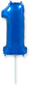 14" Airfill Only Flexmetal Foil Balloon Number "1" Blue