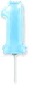 14" Airfill Only Flexmetal Foil Balloon Number "1" Pastel Baby Blue