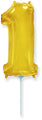 14" Airfill Only Flexmetal Foil Balloon Number "1" Gold