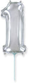 14" Airfill Only Flexmetal Foil Balloon Number "1" Silver