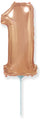 14" Airfill Only Flexmetal Foil Balloon Number "1" Rose Gold