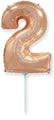 14" Airfill Only Flexmetal Foil Balloon Number "2" Rose Gold