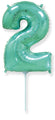 14" Airfill Only Flexmetal Foil Balloon Number "2" Turquoise