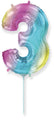 14" Airfill Only Flexmetal Foil Balloon Number "3" Gradient