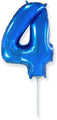 14" Airfill Only Flexmetal Foil Balloon Number "4" Blue