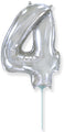 14" Airfill Only Flexmetal Foil Balloon Number "4" Silver