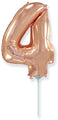 14" Airfill Only Flexmetal Foil Balloon Number "4" Rose Gold