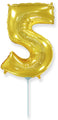14" Airfill Only Flexmetal Foil Balloon Number "5" Gold