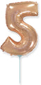 14" Airfill Only Flexmetal Foil Balloon Number "5" Rose Gold