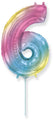 14" Airfill Only Flexmetal Foil Balloon Number "6" Gradient