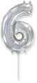 14" Airfill Only Flexmetal Foil Balloon Number "6" Silver