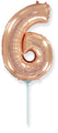 14" Airfill Only Flexmetal Foil Balloon Number "6" Rose Gold