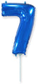 14" Airfill Only Flexmetal Foil Balloon Number "7" Blue