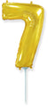 14" Airfill Only Flexmetal Foil Balloon Number "7" Gold