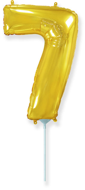 14" Airfill Only Flexmetal Foil Balloon Number "7" Gold