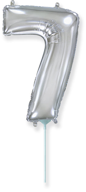 14" Airfill Only Flexmetal Foil Balloon Number "7" Silver