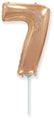 14" Airfill Only Flexmetal Foil Balloon Number "7" Rose Gold