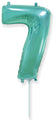 14" Airfill Only Flexmetal Foil Balloon Number "7" Turquoise