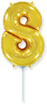 14" Airfill Only Flexmetal Foil Balloon Number "8" Gold