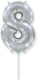 14" Airfill Only Flexmetal Foil Balloon Number "8" Silver