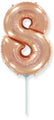 14" Airfill Only Flexmetal Foil Balloon Number "8" Rose Gold