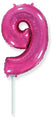 14" Airfill Only Flexmetal Foil Balloon Number "9" Fuchsia