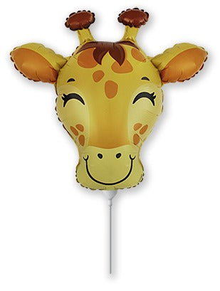 12" Airfill Only Giraffe Head Mini Foil Balloon