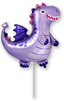14" Airfill Only Purple Dragon Mini Foil Balloon