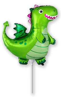 14" Airfill Only Green Dragon Mini Foil Balloon