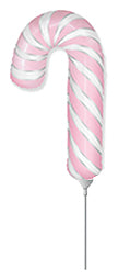 Airfill Only Pink Candy Cane Foil Balloon