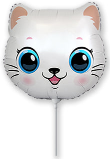 9" Airfill Only Cat Head Mini Foil Balloon