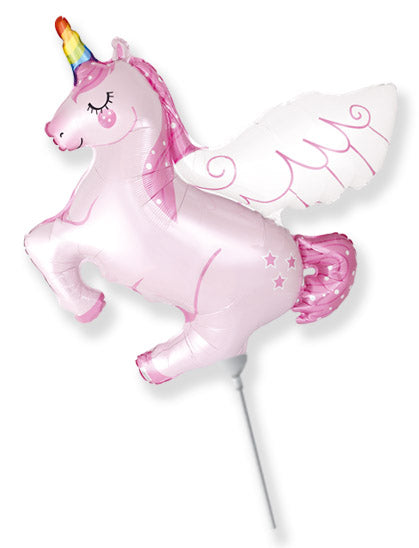 16" Airfill Only Unicorn Wing Pink Mini Foil Balloon