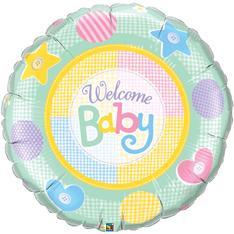 36" Welcome Baby Soft Patterns Balloon