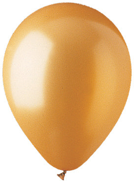 12" CTI PartyLoon Brand Latex Balloons (100 Per Bag) Metallic Gold
