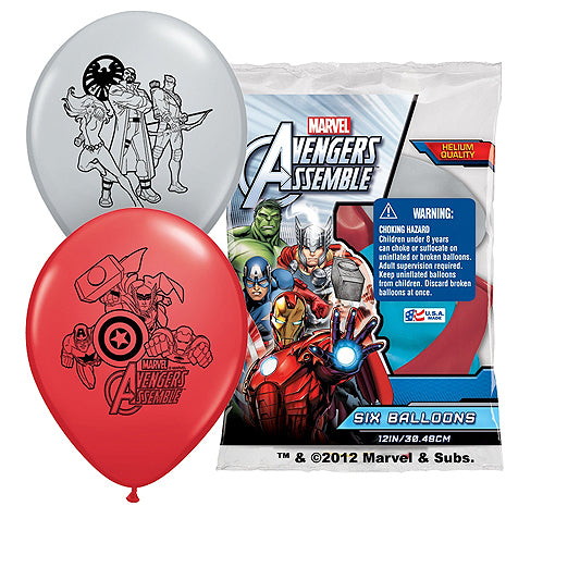 12" Avengers Assemble (6 Pack) Latex Balloons