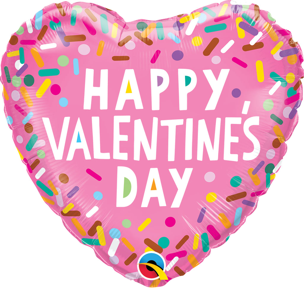 18" Heart Valentine's Sprinkles Foil Balloon
