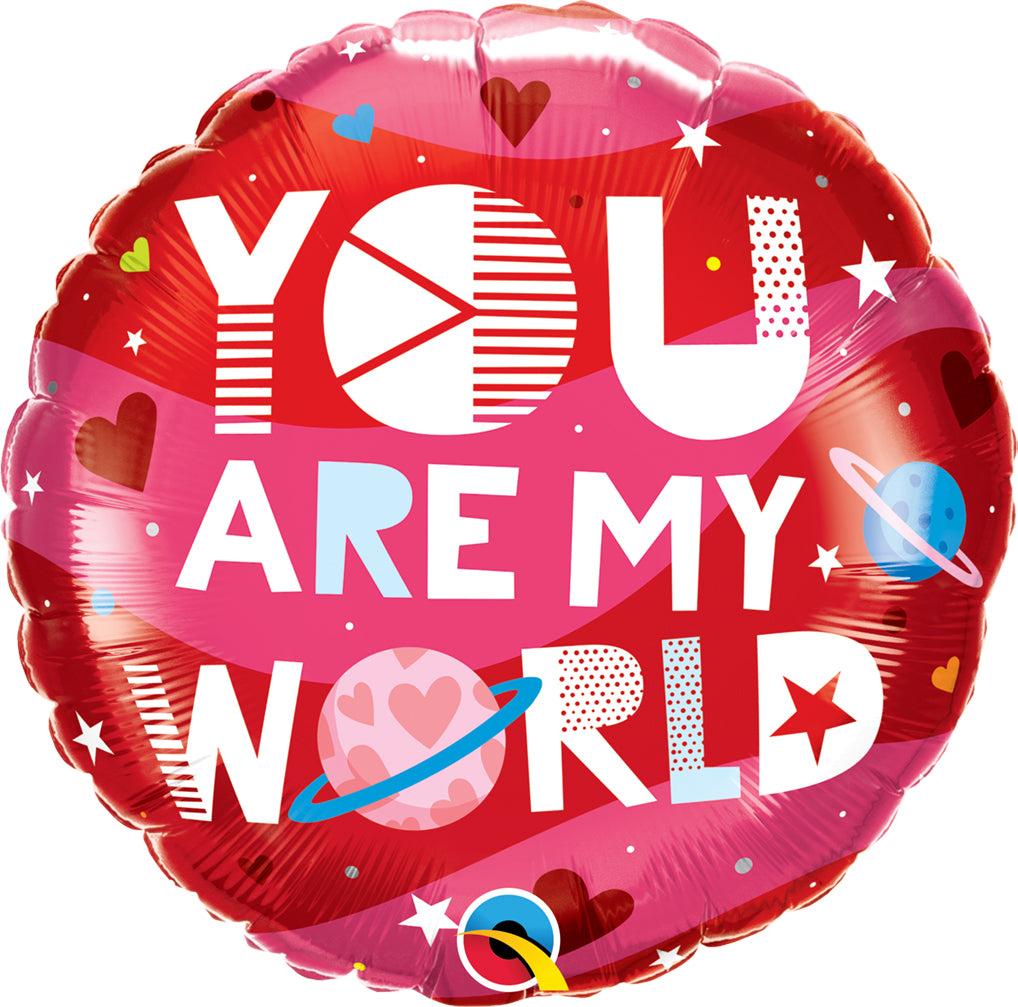 18" Round You Are My World Foil Balloon