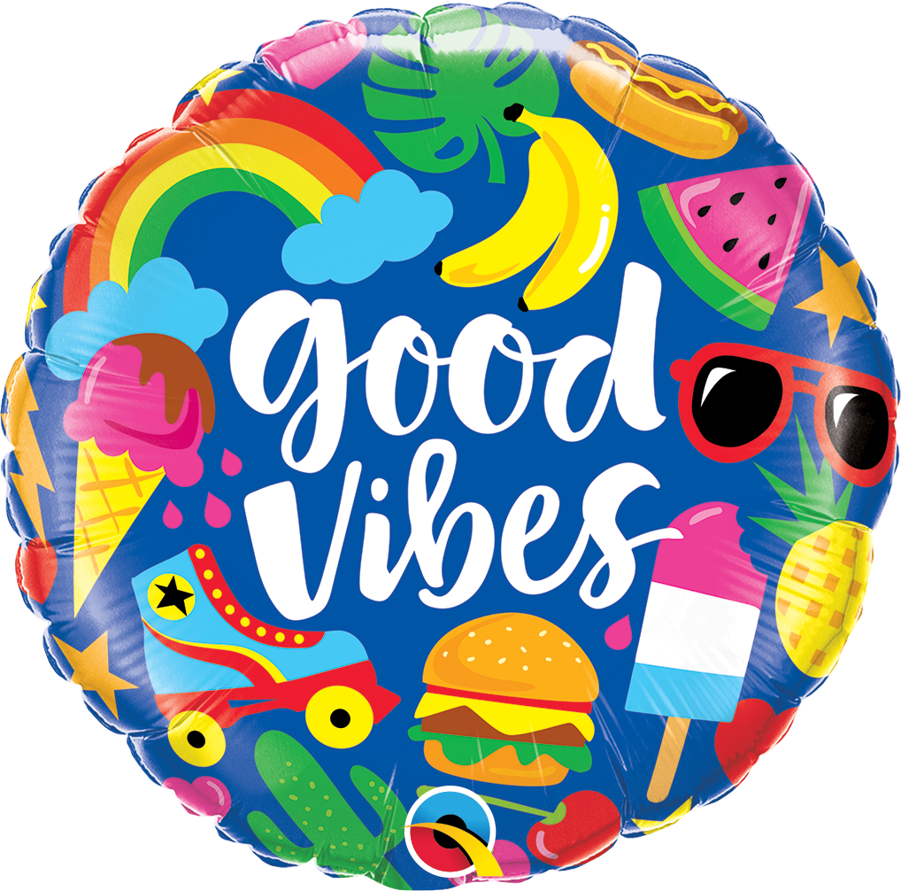 18" Round Good Vibes Foil Balloon
