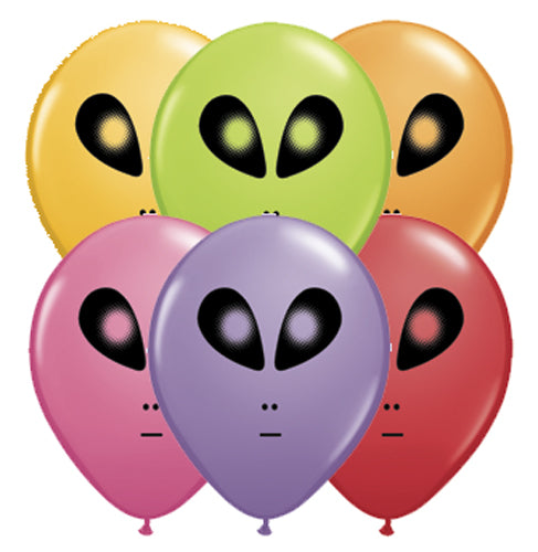 5" Space Alien Festive Assortment (100 Per Bag) Latex Balloons