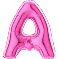 7" Airfill Only (requires heat sealing) Letter A Fuschia Foil Balloon