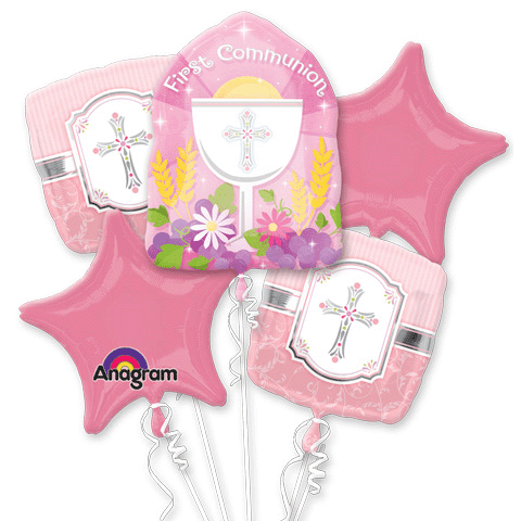Bouquet Communion Blessings Pink Balloon Packaged